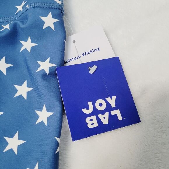 JoyLab Bike Shorts High Rise Ruched Pocket Patriotic Stars Superhero XXL New OOS - Picture 7 of 12